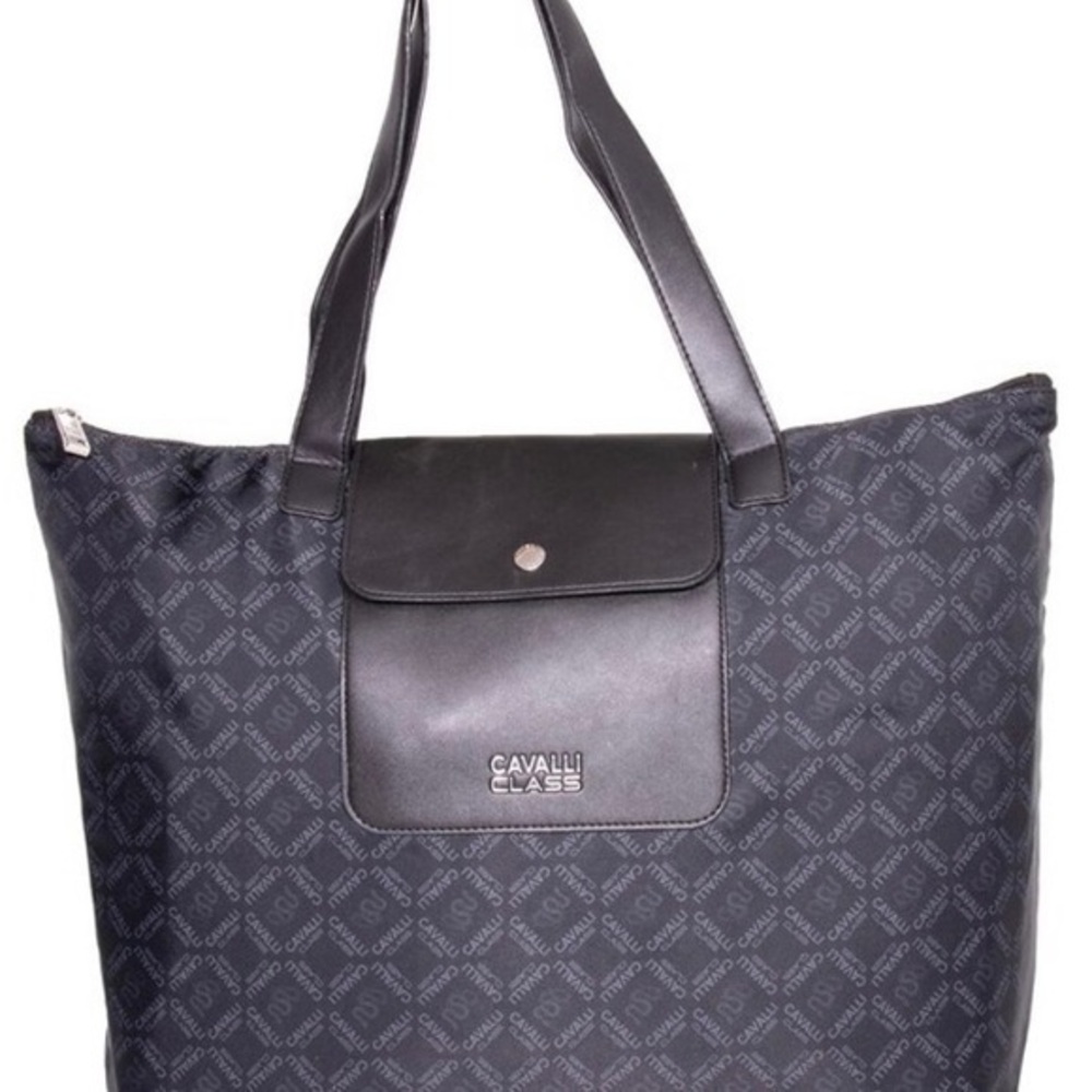 New With Tags-Cavalli Class by Roberto Cavalli Black Geometric Tote